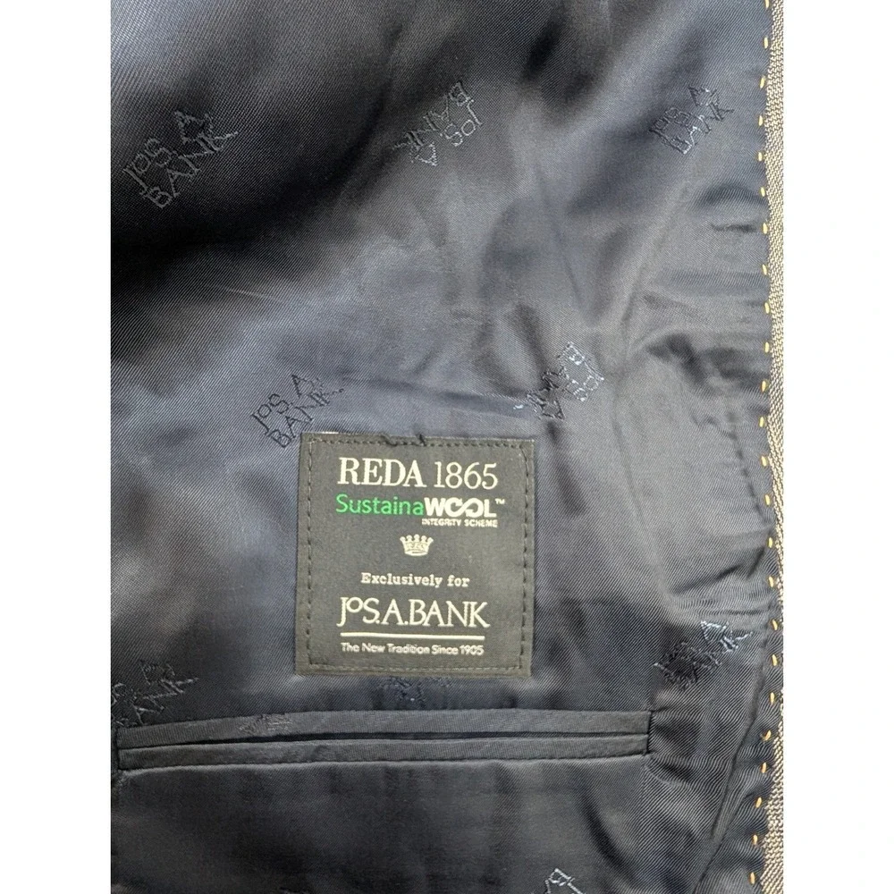 Jos. Bank Reserve Reda Blazer Suit Jacket Wool  Gray Glenn‎ Check 48R plaid READ